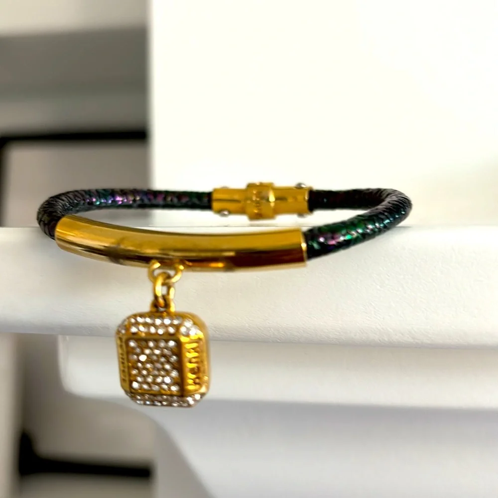 Henri Bendel Gold and Green Bracelet